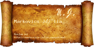 Markovics Júlia névjegykártya