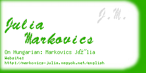 julia markovics business card